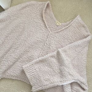 POL Women's Soft Cream V-Neck Sweater